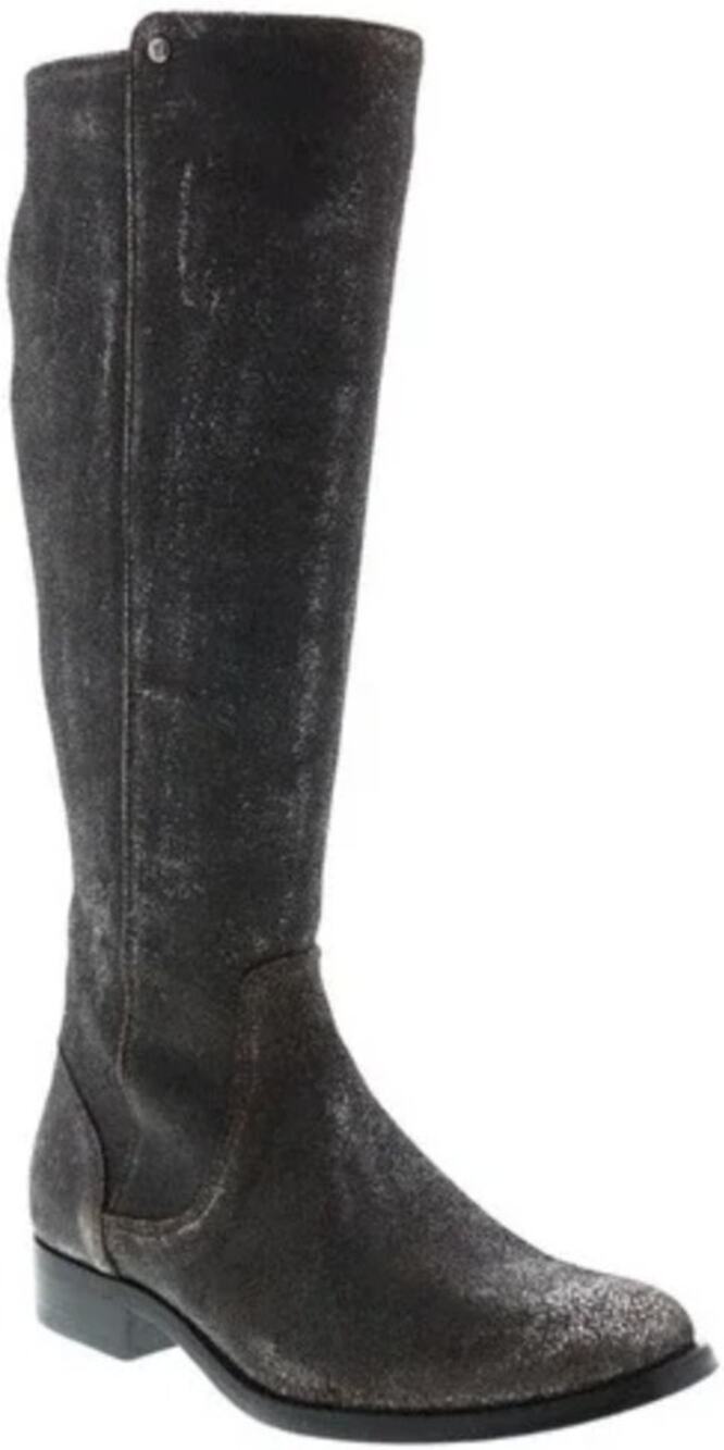FRYE MELISSA STUD LEATHER Back Zip RIDING BOOTS Equestrian Metallic Anthracite 6